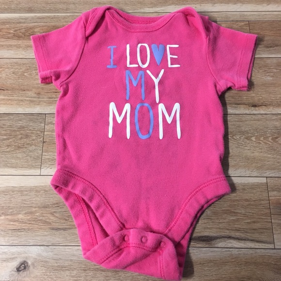 Lot of 4 Onesies 0-3 months short sleeve Snap Girls Pink White Purple Mom - Picture 3 of 5